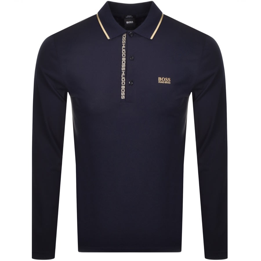 Alternative Image for ProductBOSS Pleesy 4 Long Sleeved Polo T Shirt Navy1